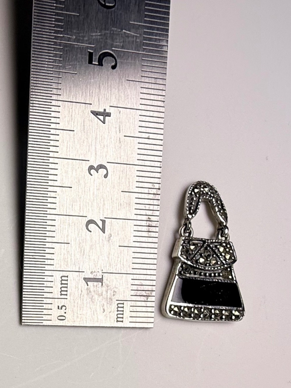 Vintage Sterling Silver Handbag Pendant - Picture 10 of 10